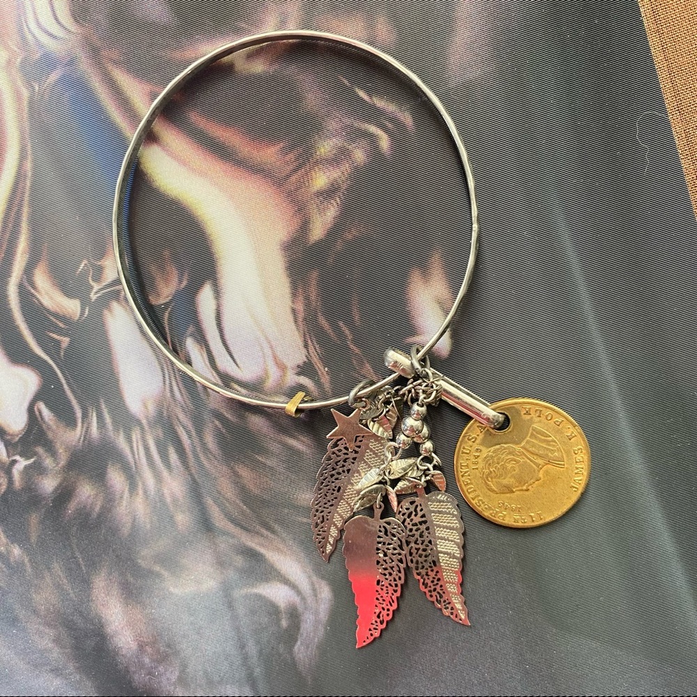 Bangle Bracelet with Charms